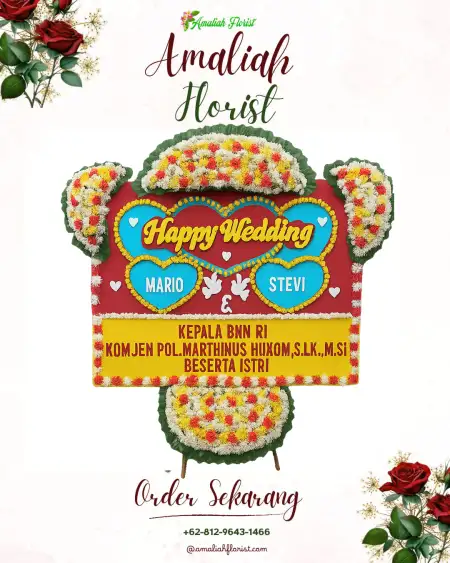 Papan Bunga Pernikahan Sukawaris